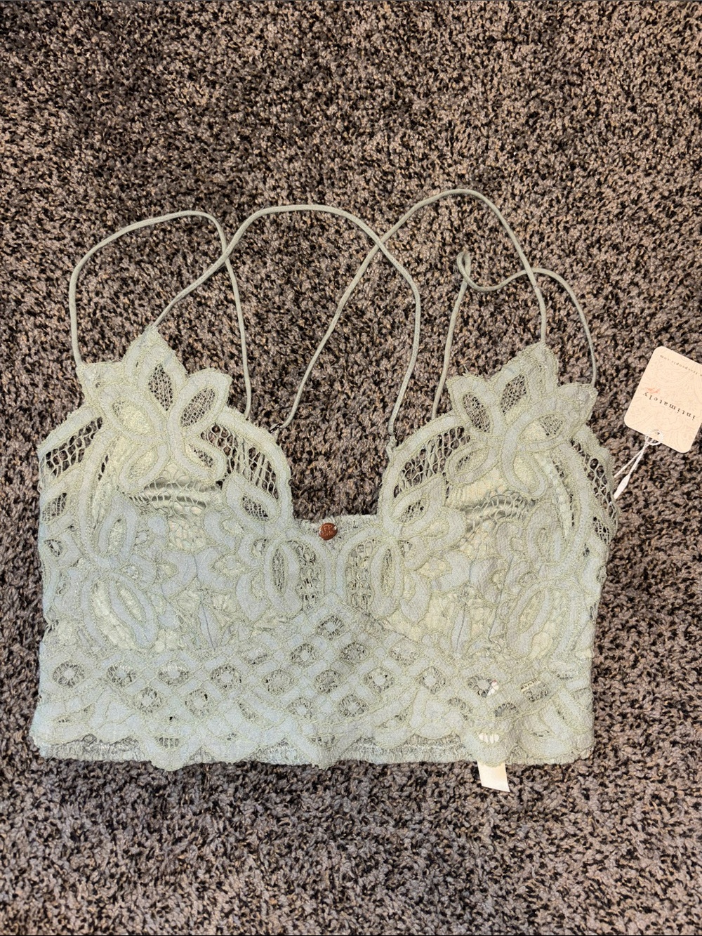 Nwt free people Lace Bralette in Light Sage Green medium